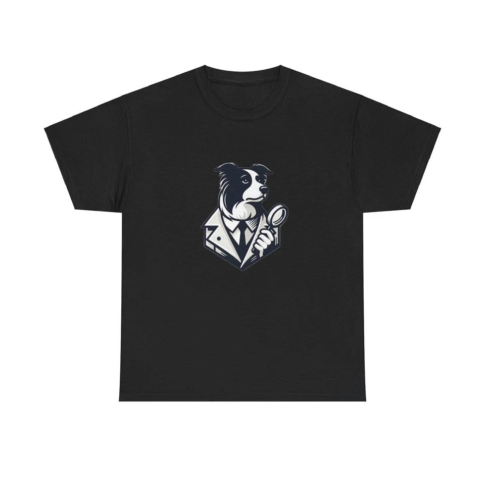 Unisex Adult T Shirt Border Collie Detective Logo S