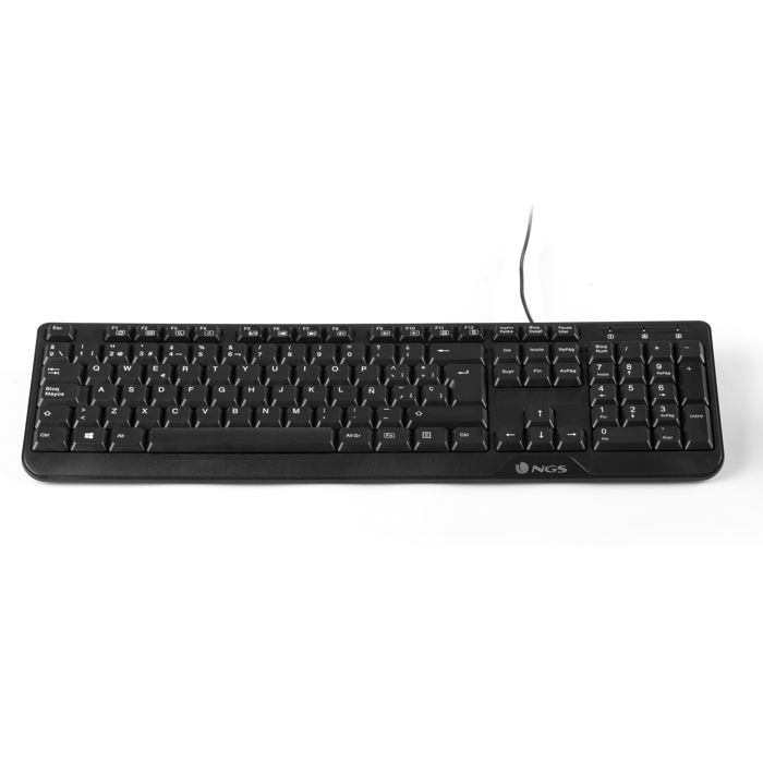 Ensemble Clavier et Souris NGS Cocoa Kit - USB Optique 1000 dpi - 5 Boutons - AZERTY - Noir