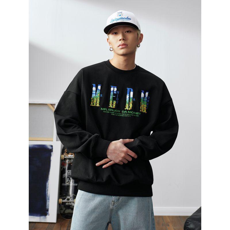 Medm25Ss Blue Sky and Grass Logo Crew Neck Sweatshirt Unisex Spring and Autumn American Design Casual Top Trendy