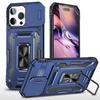 Military-Grade Armor Phone Case with Slide Camera Cover & 360° Rotating Magnetic Stand for iPhone 16 15 14 13 Shockproof Hybrid Car Mount Compatible