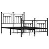 Metal Bed Frame with Headboard and Footboard Black 120 X 190 Cm