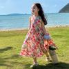 Girls' Pink Floral Cotton Sleeveless Princess Dress