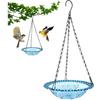 Hanging Bird Feeder Tray Bird Bath Combo Wild Bird Water Bowl With Chains For Outdoor Garden Decoration