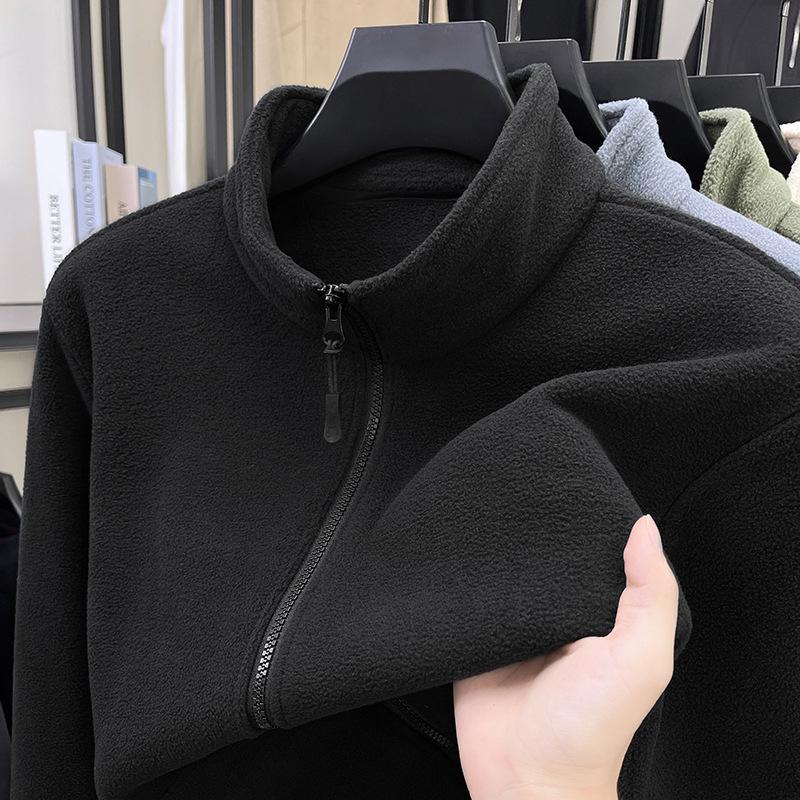 

Woodpecker 2025 Men s Double-Sided Fleece Stand-Up Collar Cardigan for Autumn and Winter XL (140-160 jin)