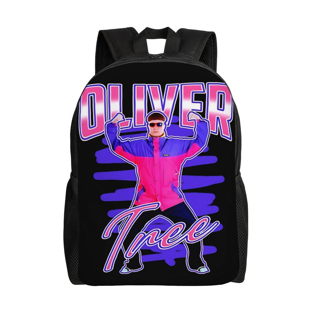 Pink Oliver Tree American Singer Backpack for Men Women Cool Student Work Daypack College Canvas Bags with Pocket