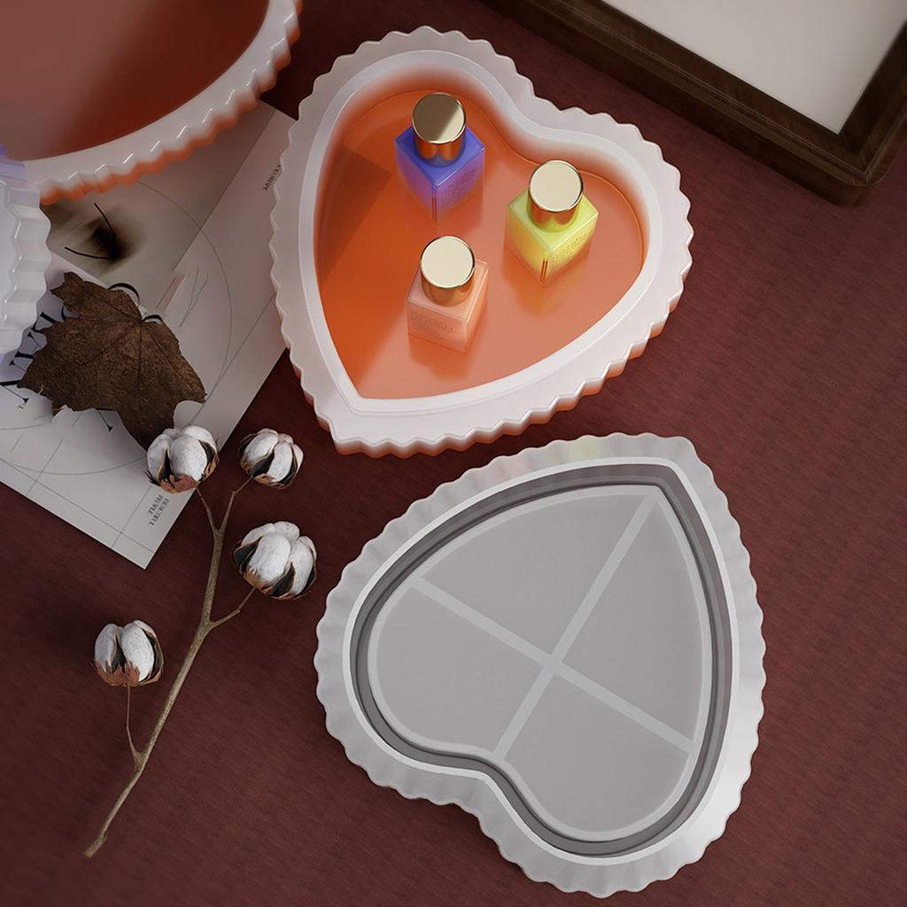 Heart Shape Container Silicone Molds Crystal Epoxy Resin Mold DIY Jewelry Storage Box Plaster Mold Handmade Crafts Tool