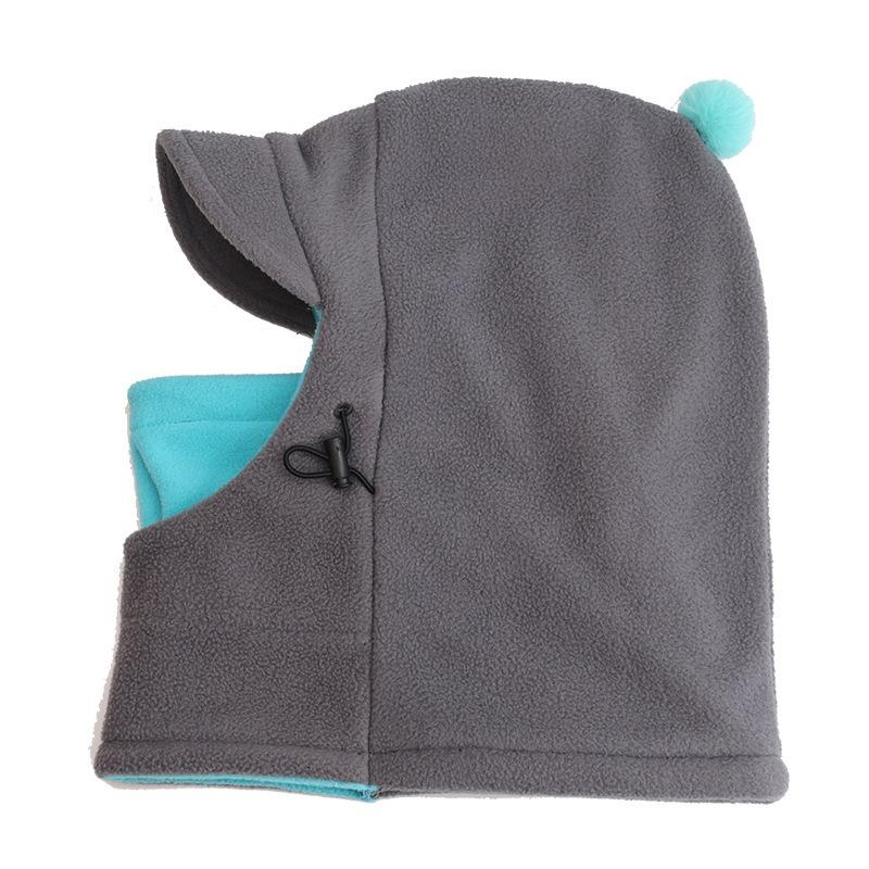 Children's hats Autumn and winter boys and girls scarf ear protection integrated middle and older children winter warm windproof cap cap
