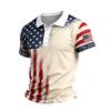 Men's Casual Quick Dry Mesh Golf Polo Shirt Short Sleeve Lightweight Breathable Button Down Top 1776-2026 Flag Print