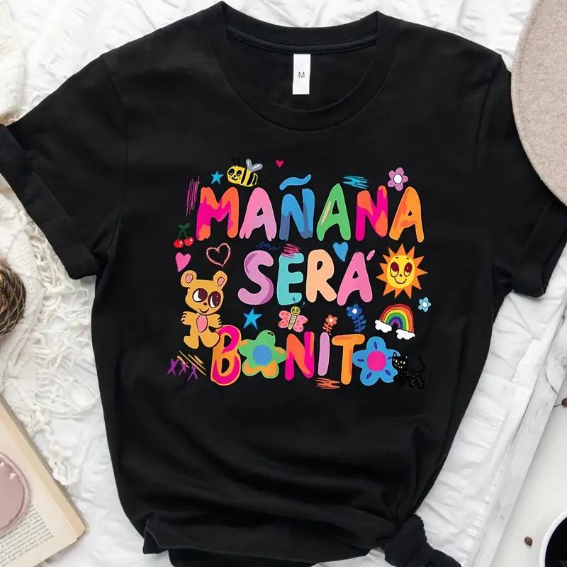 Summer Girls Cute Cartoon Printed T-shirt Short Sleeve Round Neck Casual Top Summer and Spring Simple Everything