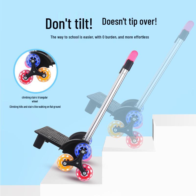 Folding Backpack Cart with Flashing Wheels for Kids – 3 or 6 Wheel Options