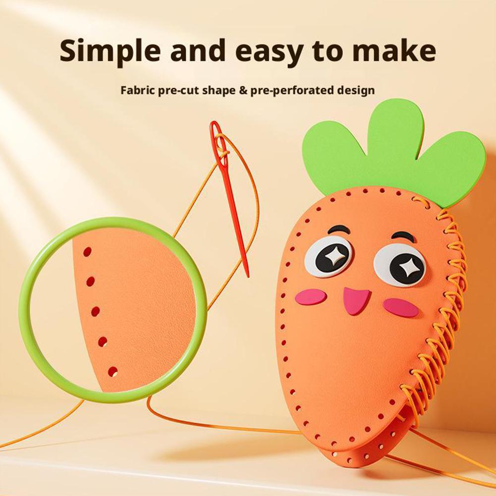 Children's DIY Sewing Toy Kits Cute Animal Fruit Rope Pendant Ability Doll Threading Gifts For Z3K8