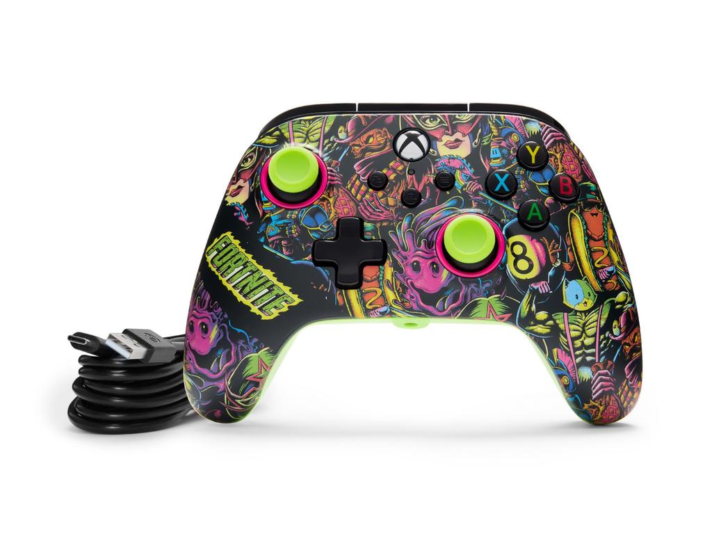 Officially Licensed Xbox Product: PowerA Advantage Wired Controller for Xbox Series X|S - Fortnite Glow XBGP0438-01 [Purchase Bonus: Moonbounce Emote]