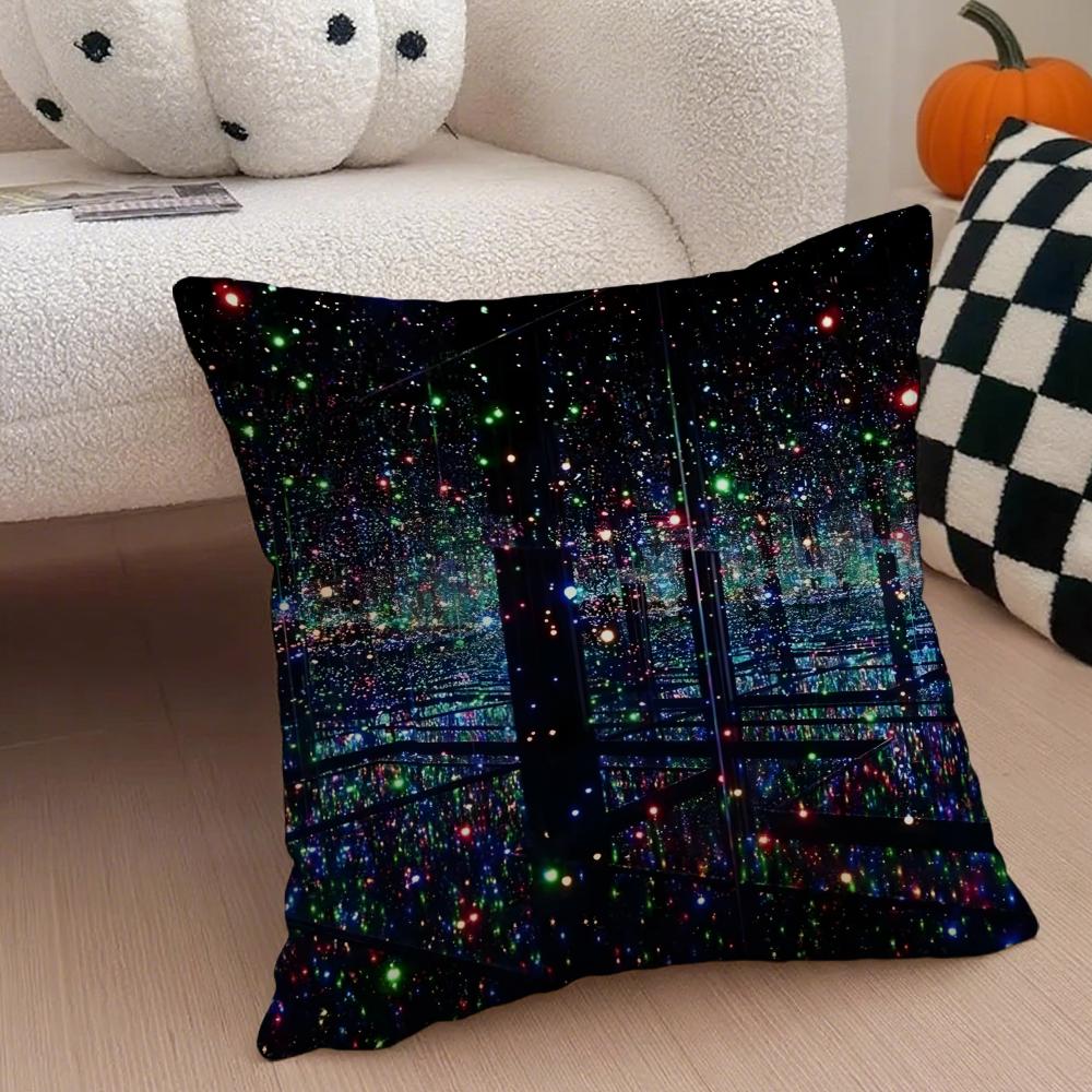 DOT ART YYAYOI KUSAMA Cushion Cover Throw Pillow Cover Hidden Button Durable Polyester Chair Cushion