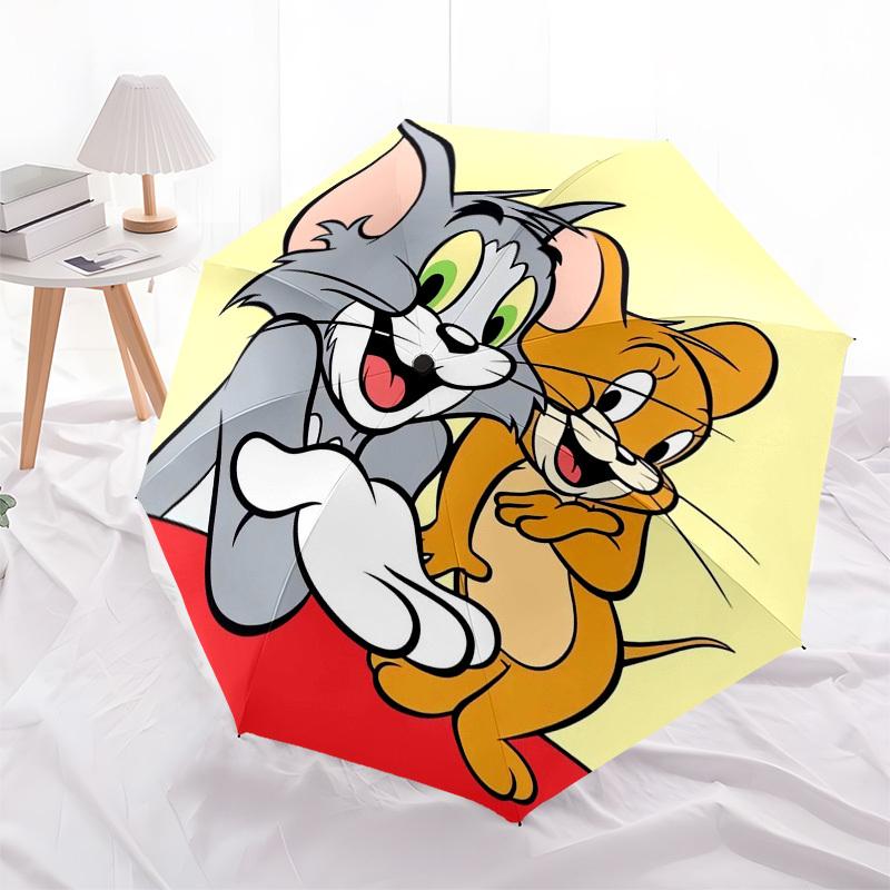 1pz Ombrello di Alta Qualità a Tema Tom & Jerry, Ombrello ad Apertura e Chiusura Automatica, Ombrello Multifunzionale G0811092