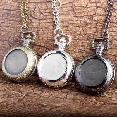 Flap Can Be Pasted Photos Creative Personality Romantic Couple Gift Retro Pocket Watch Men and Women's Pendant Groove Can Be Pasted Photos