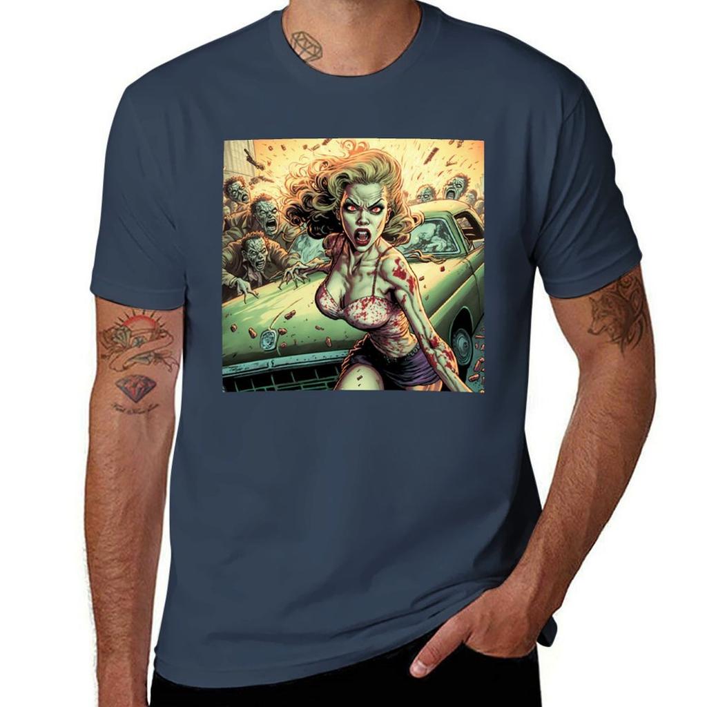 Zombie Pinup T-Shirt Simple Graphic Design T-Shirt