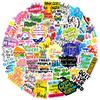 50 Animal Graffiti Text Stickers: Stylish DIY Notebook & Suitcase Collage Material