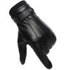 Herren Winter Vollfingerhandschuhe PU-Leder Schutz Reithandschuhe Rutschfeste Touchscreen-Handschuhe Verstellbarer Knopf für Outdoor