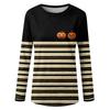 Women's Casual Long Sleeve Halloween Print Neck T-Shirt
