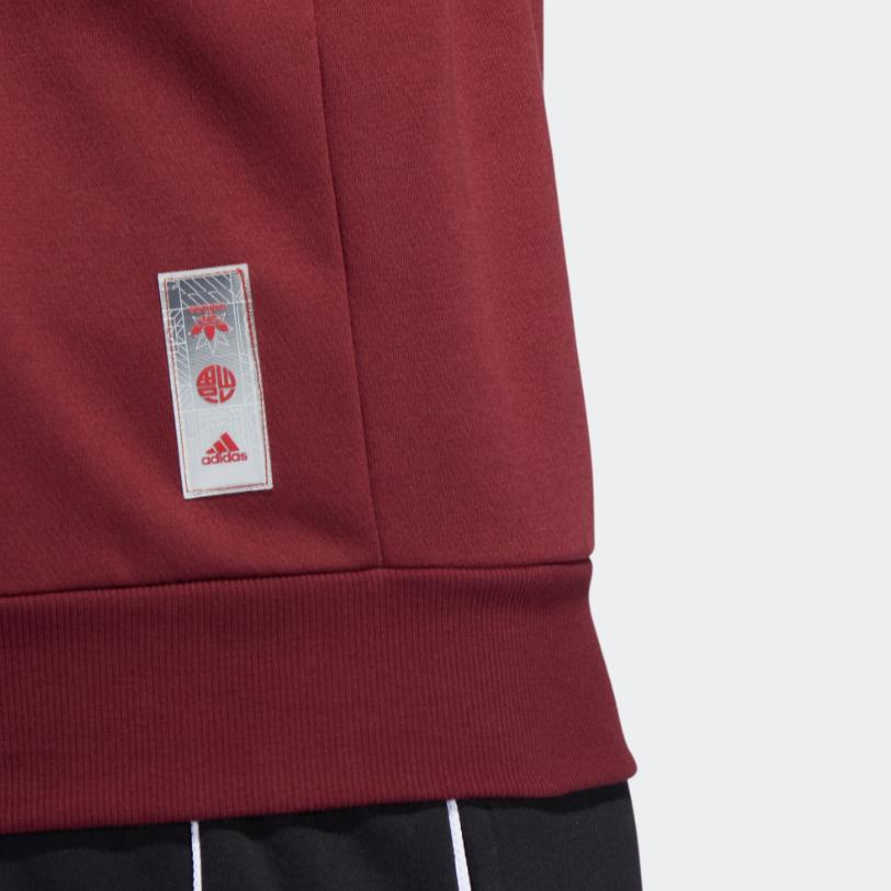 Adidas Sweatshirts Men's Red Crew Neck Thickened Regular HP1024