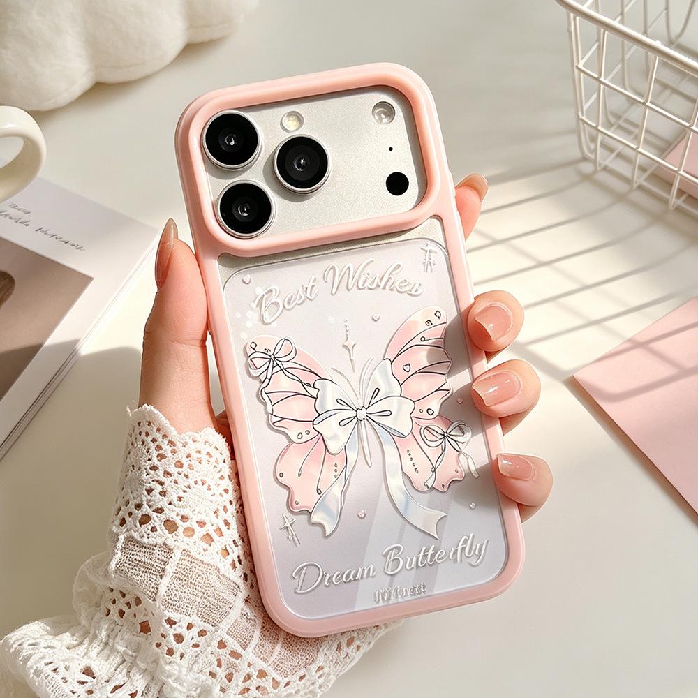 

Bowtie Wings iPhone 17 Pro Drop-Proof Transparent Phone Case, Also Fits Apple 16/15, New Model 14 Protective Cover iPhone 14 Plus