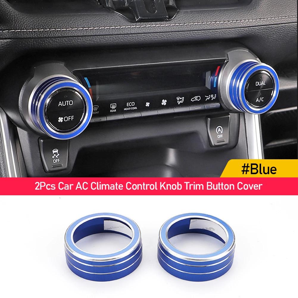

2 шт. Автомобильный кондиционер климат-контроль ручка отделка кнопка крышка для Toyota RAV4 2019 2020 2024 автомобильные аксессуары автомобильный кондиционер ручка управления крышка синий