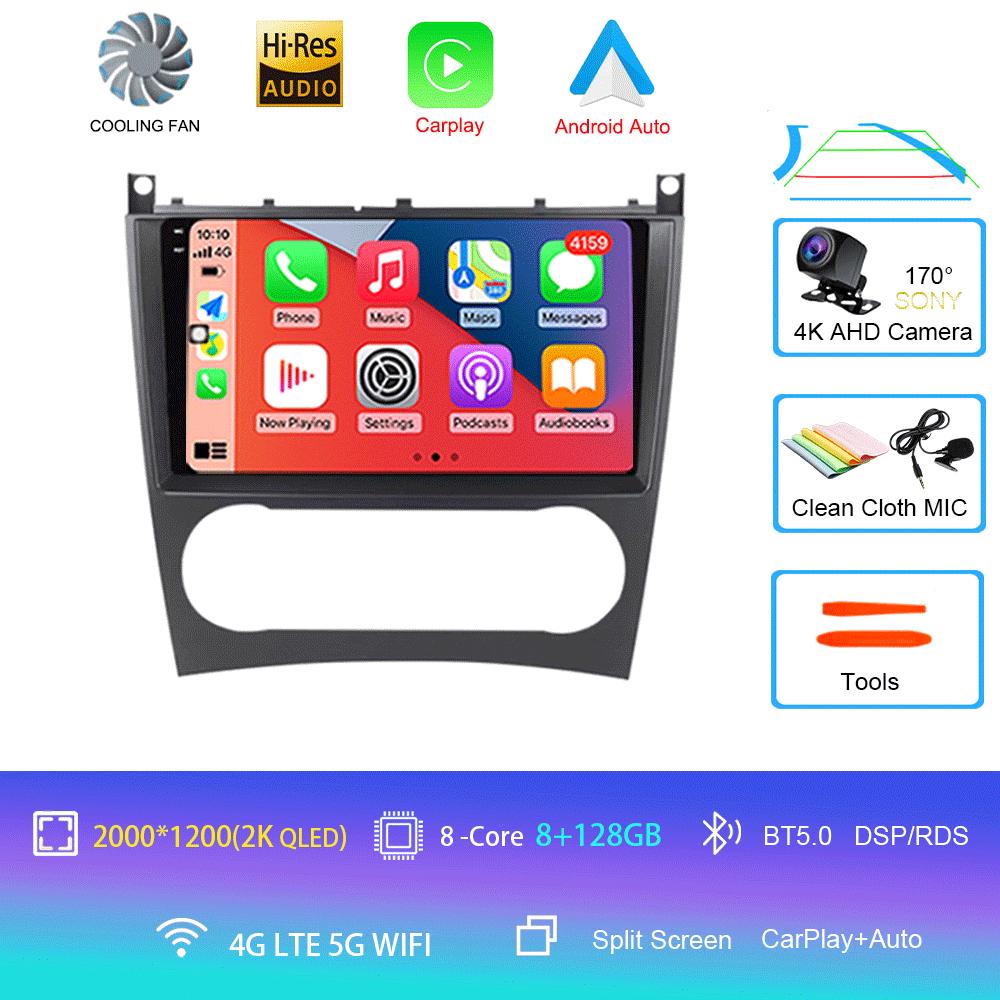 Pentru Mercedes/Benz/CLK/W203/W209/W219 W169 A160 C180 C200 Navigație GPS Player video Auto Radio 8+128G Android 14 Video pentru mașină