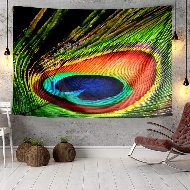 Peacock In The Rain Tapestry Room Decoration Wall Hanging for Living Room Bedroom, dormitory, Birthday and Christmas gifts