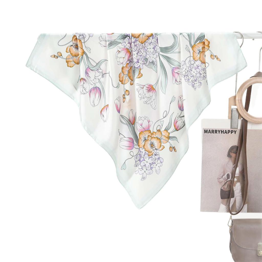Eleganter Chinesischer Blumenseiden-Schal: Vielseitiges Hals- & Kopfaccessoire zum Sonnenschutz