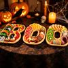 Holiday Candy Holder 3Pcs Halloween BOO Letters Fruit Tray, Large Fillable Server, Snacks Snack Platter Cookies Platter, Spooky Serving Tray Decor for