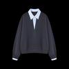 Women's Contrast Patchwork V-Neck Faux Two-Piece Pullover Sweatshirt