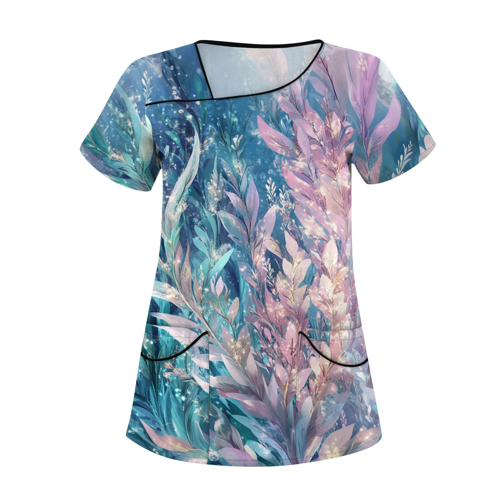 

Жіночий робочий одяг з принтом, похилим коміром і двошаровими кишенями, базовий верхній пуловер XXXXXL