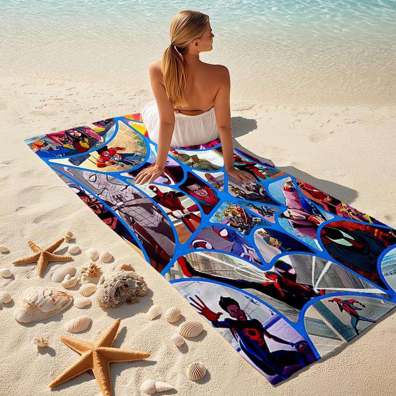 Spider-Man beach towel Outdoor camping Beach towel for vacation swim Outdoor pool Absorbent bath towel