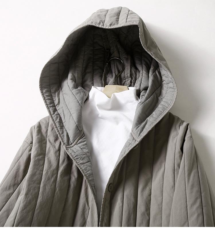 Italienische Damen Europäischer Stil Gerippte Kapuzen-Daunenjacke - Modische High-End Baumwoll-Oberbekleidung