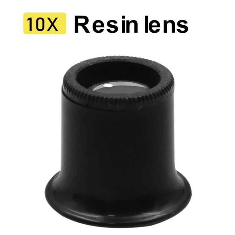 

Лупа для очей 5x/10/15x/20x Набір інструментів для ремонту годинників Лупа для ювелірних виробів Лупа Збільшувальне скло Інструменти годинникаря NO3 чорний