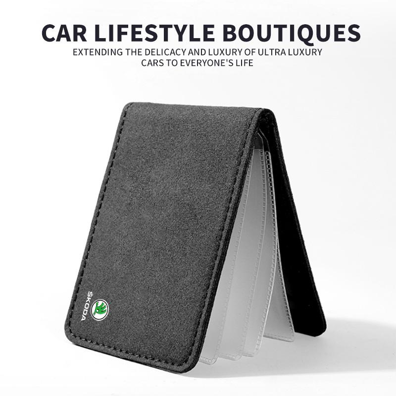 NYDM6 Auto Driver License Cover Car Driving Documents Case Credit Card Holder For Skoda Octavia A5 1Z 2 MK2 2001 - 2012 2008 2007