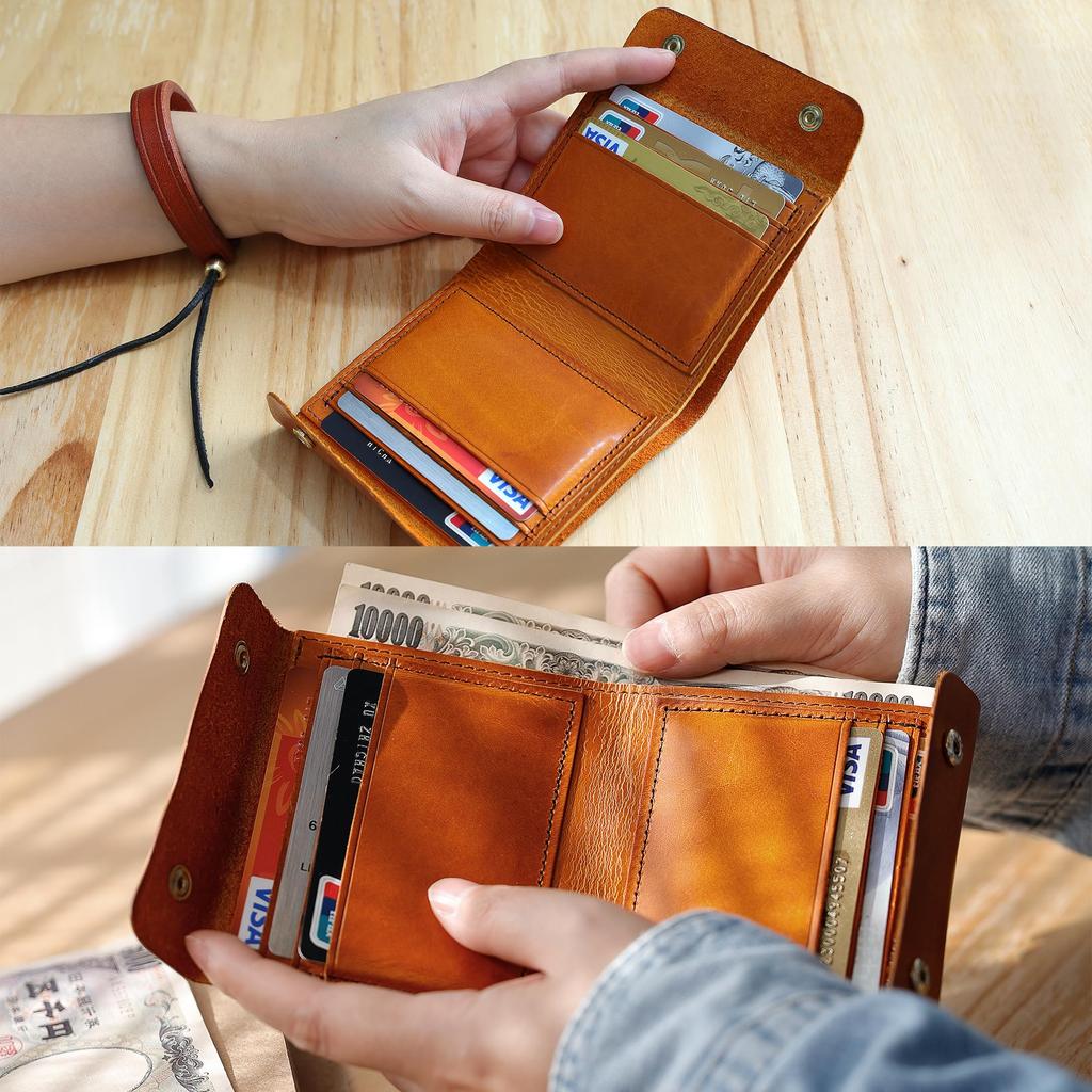 Genuine Leather Handmade Wallet for Men [IJUN] Bi-fold