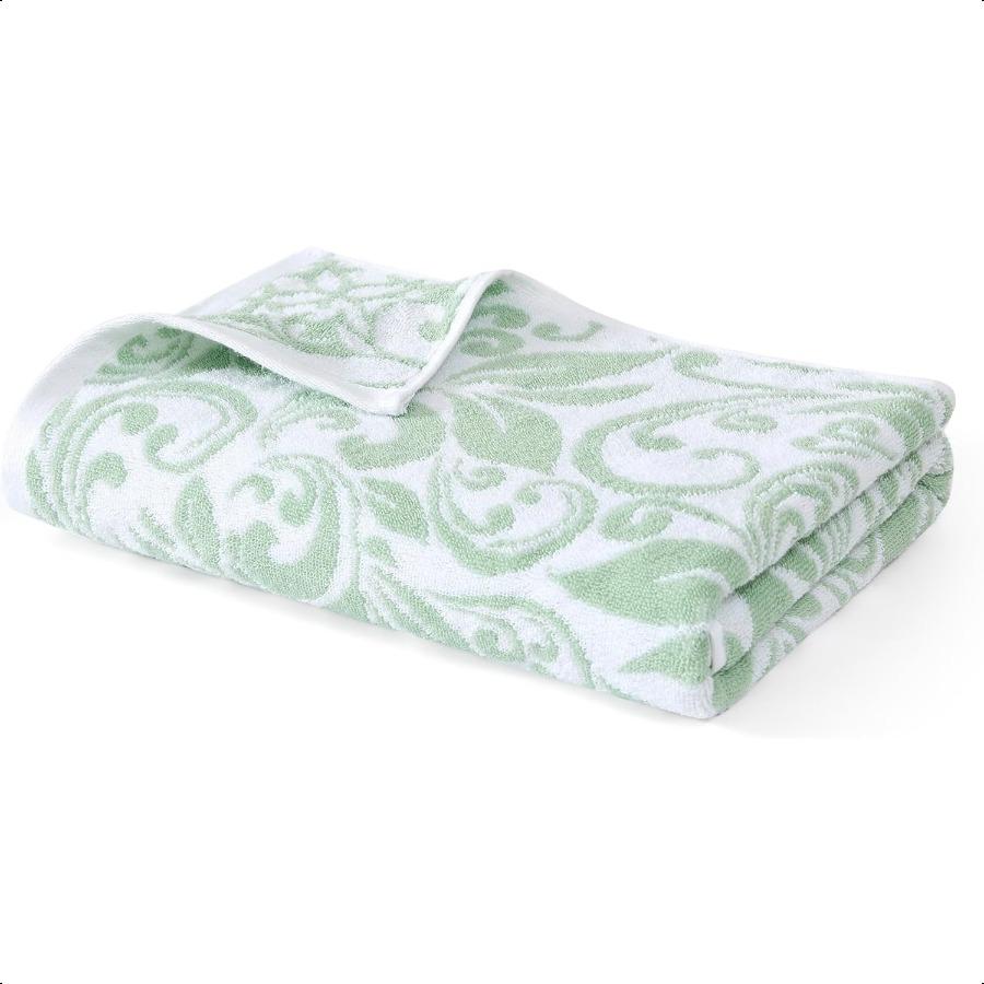 Trefoil Filigree 6Piece 100 Cotton Towel Set Reversible Yarn Dyed Jacquard Includes 2 Bath Towels 2 Hand Towels 2 Washcloths Ab