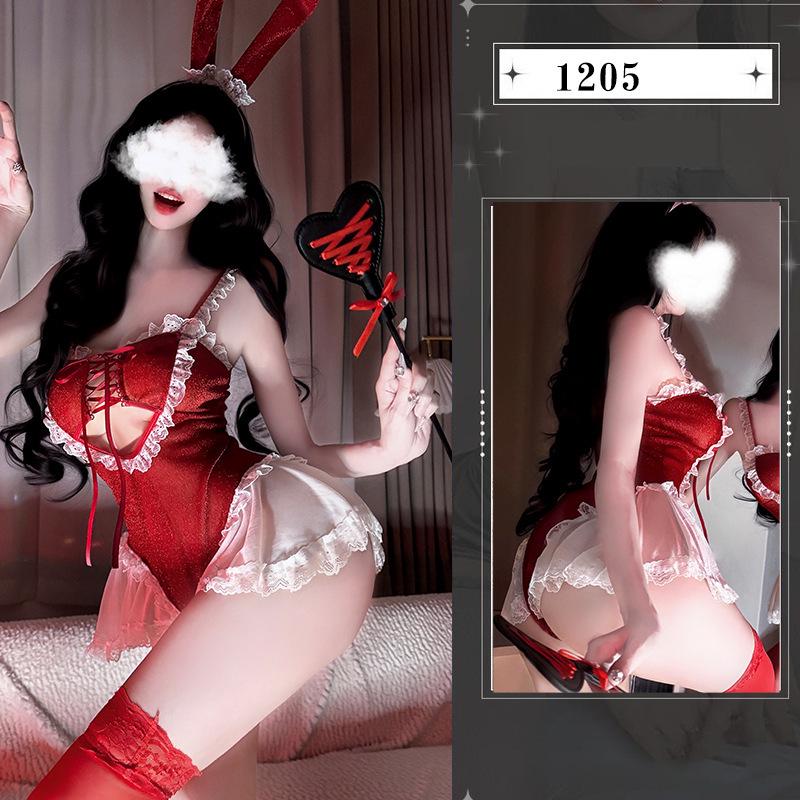 Seductive Christmas Bunny Girl & Catwoman Lingerie Cosplay Set
