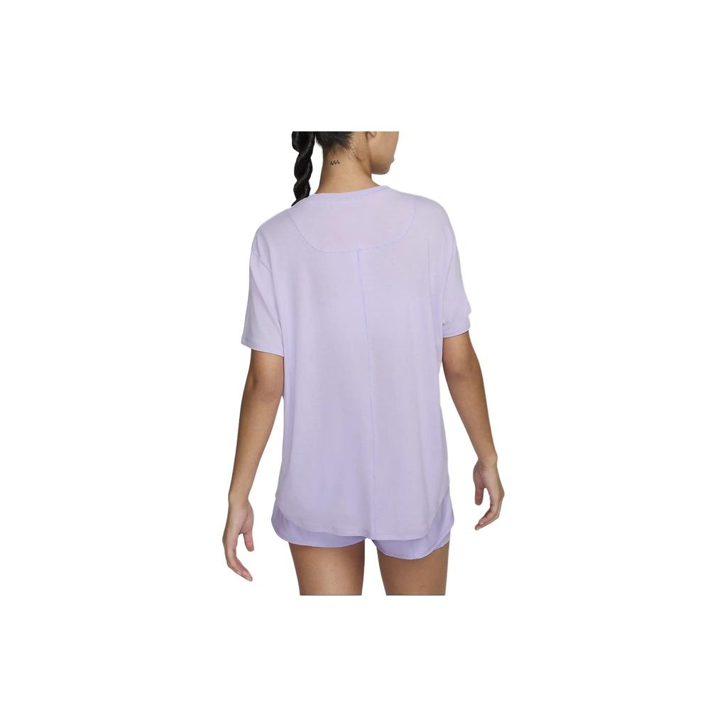 Nike Solid Color Dopamine Quick-Dry Loose Casual Short Sleeve Drop Shoulder T-Shirt Women T-Shirts Purple FN2815512