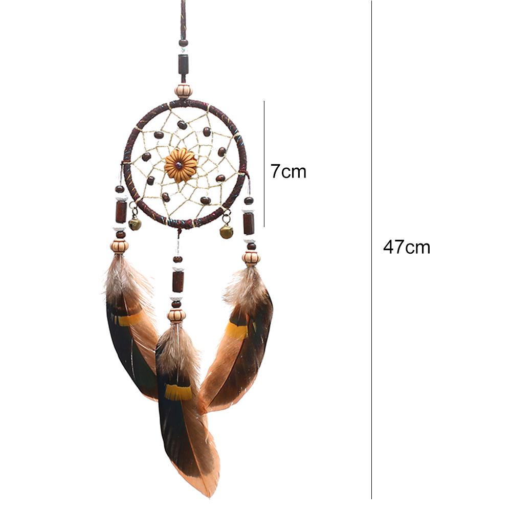 Dream Catcher White Feather Wind Chimes Wall Hanging Handmade Beads Romantic Art Crafts for Party Home Office Hanging Decoration