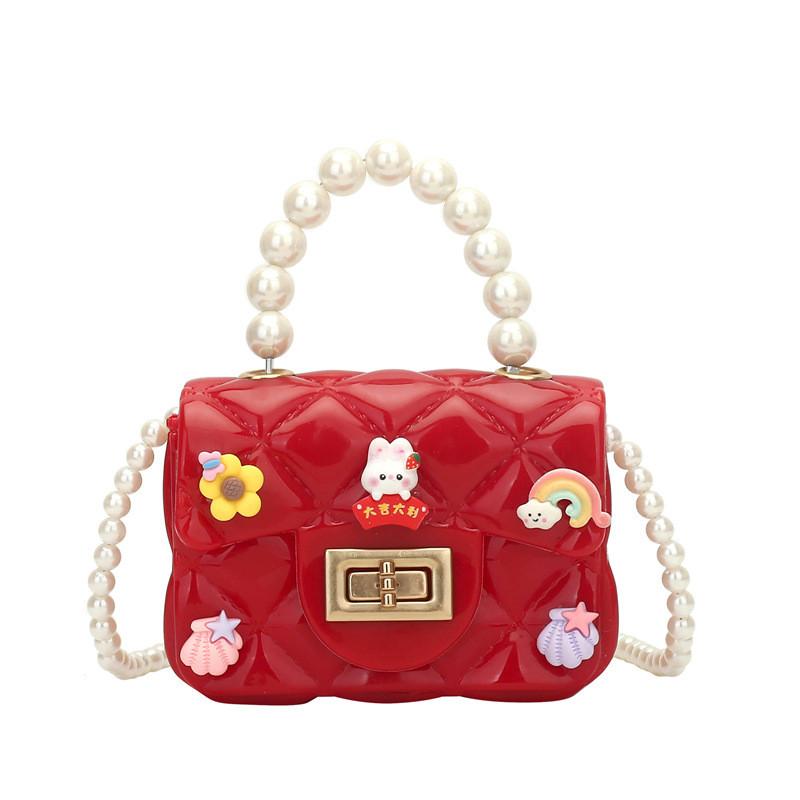 Golden Button Girls Rabbit Pattern Crossbody Bag Rainbow Pattern Daily Bags