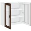 Wall Mounted Glass Cabinet LUCCA Brown Oak 80 x 31 x 80 cm Particleboard