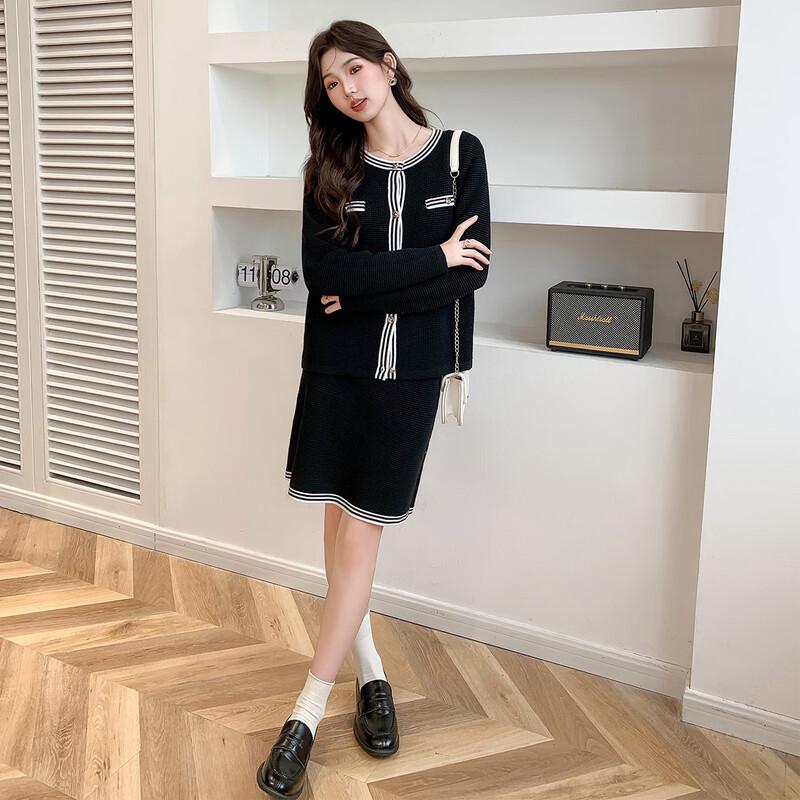 MOKANA Women's Elegant Knit Top & Short Skirt Set