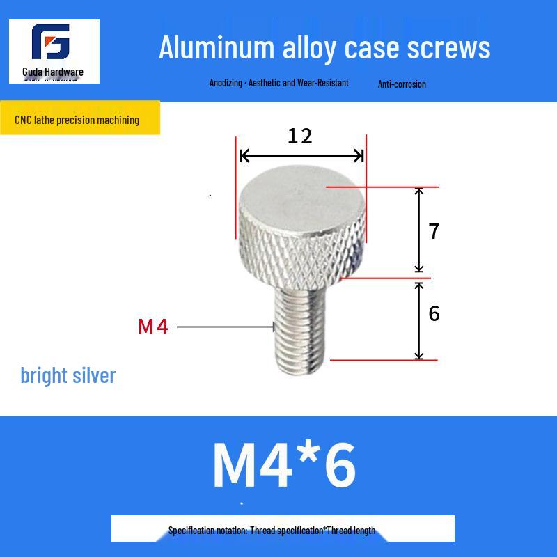 Knurled Aluminum Alloy Hand-Tightening Knob - M3M4M5M6M8 Sizes.