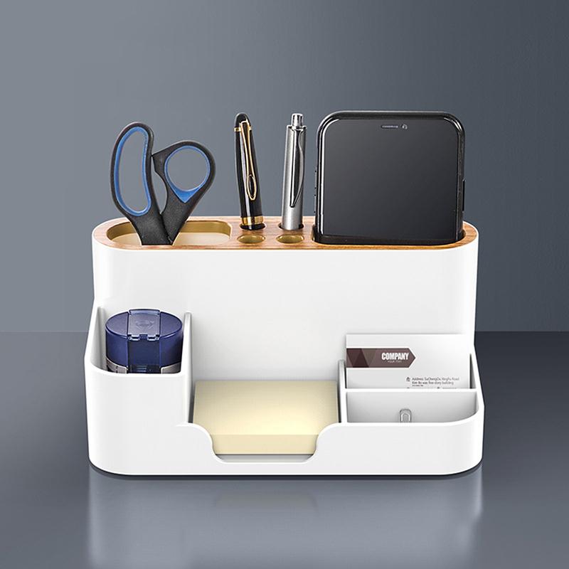 Multifunction Stationery Storage Box Desktop Pen Holder TV Remote Control Organizer Cosmetics Makeup Case Office School Supplies