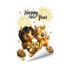 1/2 Sheets 2026 New Year Window Cling Removable Waterproof Static Glass Sticker Happy New Year Holiday Festival Decoration Decal