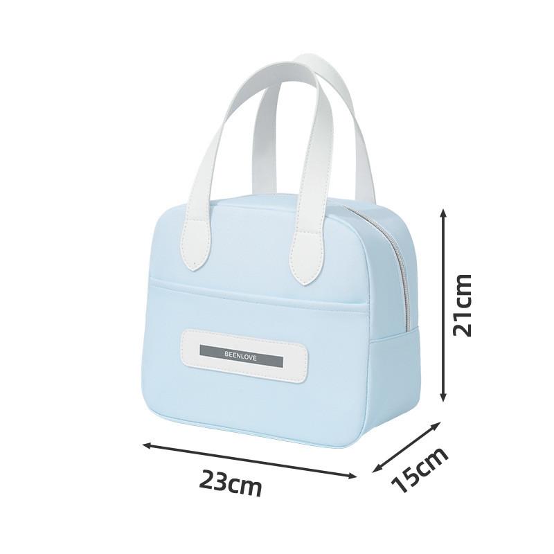 Letter Print Beenlove Solid Color Lunch Insulated Bag Portable Hand Held Bags