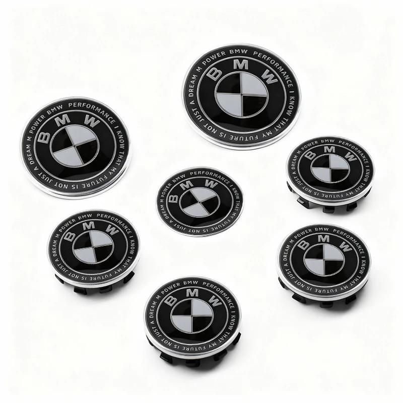 JKGN2 4Pcs BMW M Emblem Floating Wheel Center Caps 56MM/68MM Diameter Hub Cover for E46 E36 E34 F10 E90 F30 E60 E53 E30 E92 E87 Car Ac