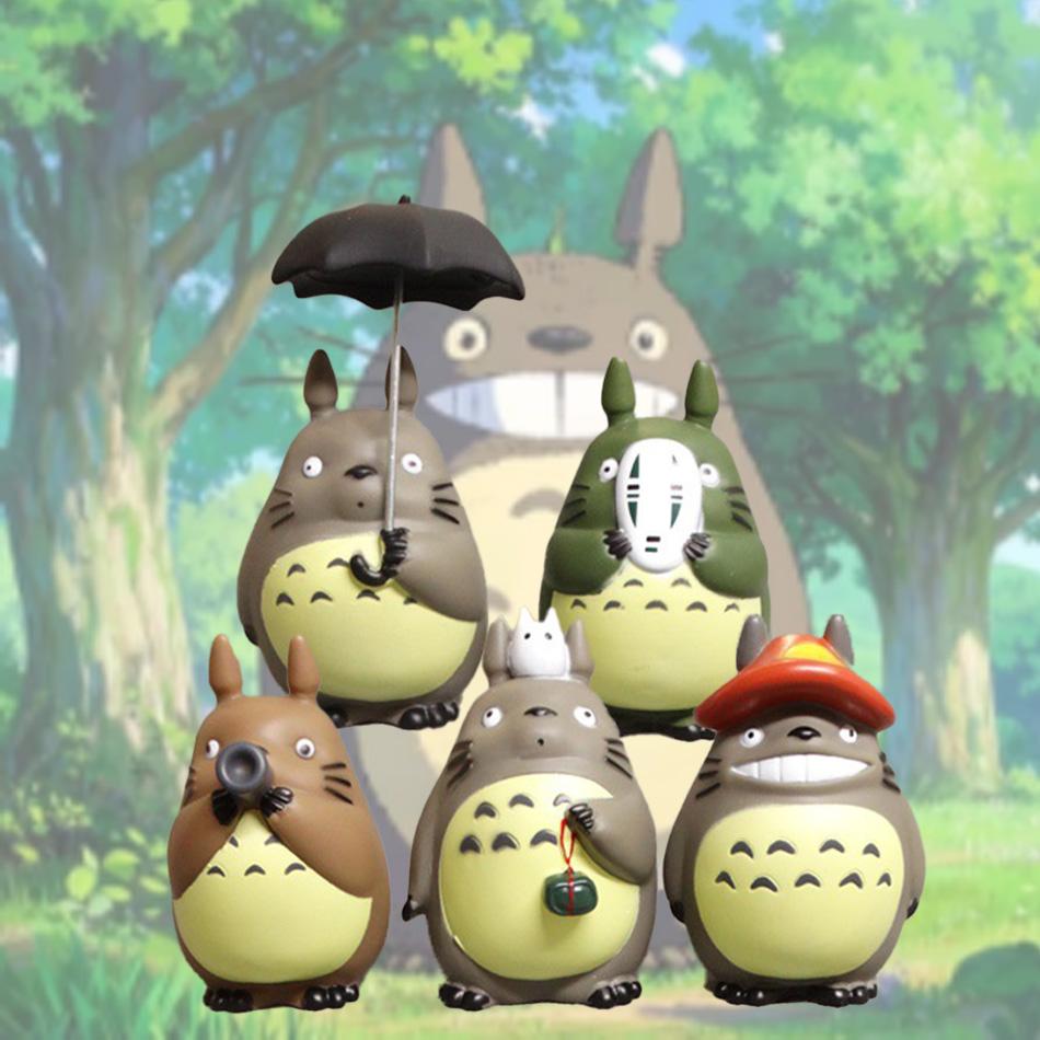 Totoro Figure Mini Statue Anime Miyazaki Hayao Series Cute Micro Landscape Car Ornament Decorative Collectible Kid Gift
